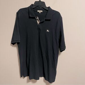 Burberry Brit Nova Check Short Sleeve Polo Black- Size XL